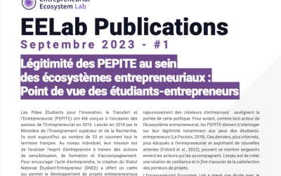 # 1 Légitimité des PEPITE au sein des écosystèmes entrepreneuriaux : Point de vue étudiants-entrepreneurs
