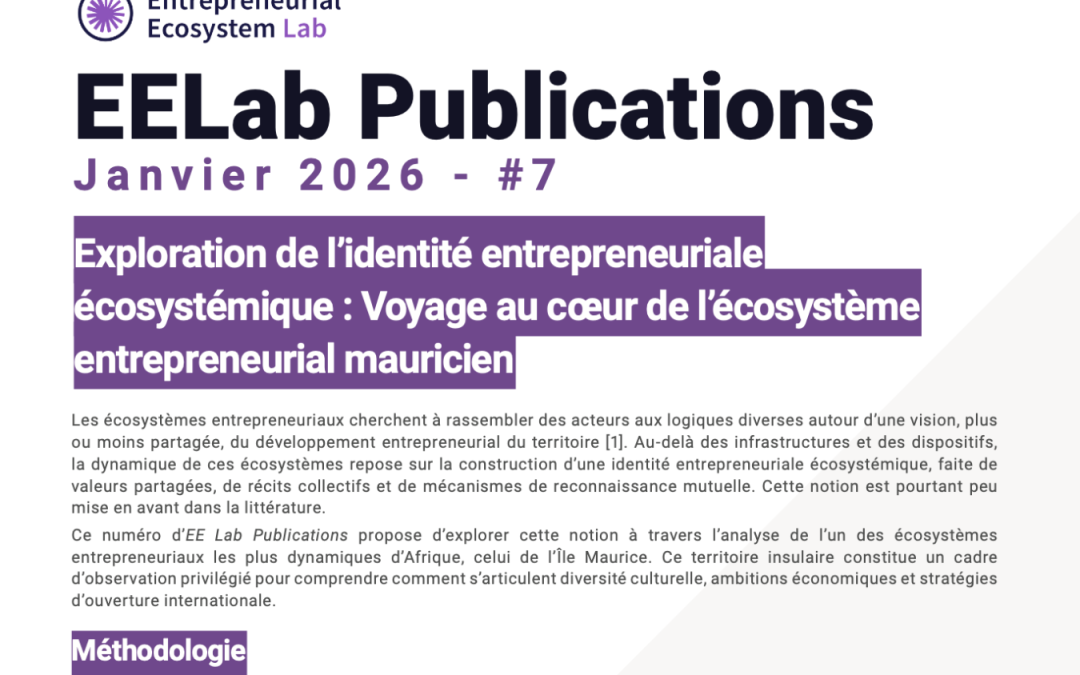 # 7 Exploration de l&rsquo;identité entrepreneuriale écosystémique : Voyage au cœur de l&rsquo;écosystème entrepreneurial Mauricien